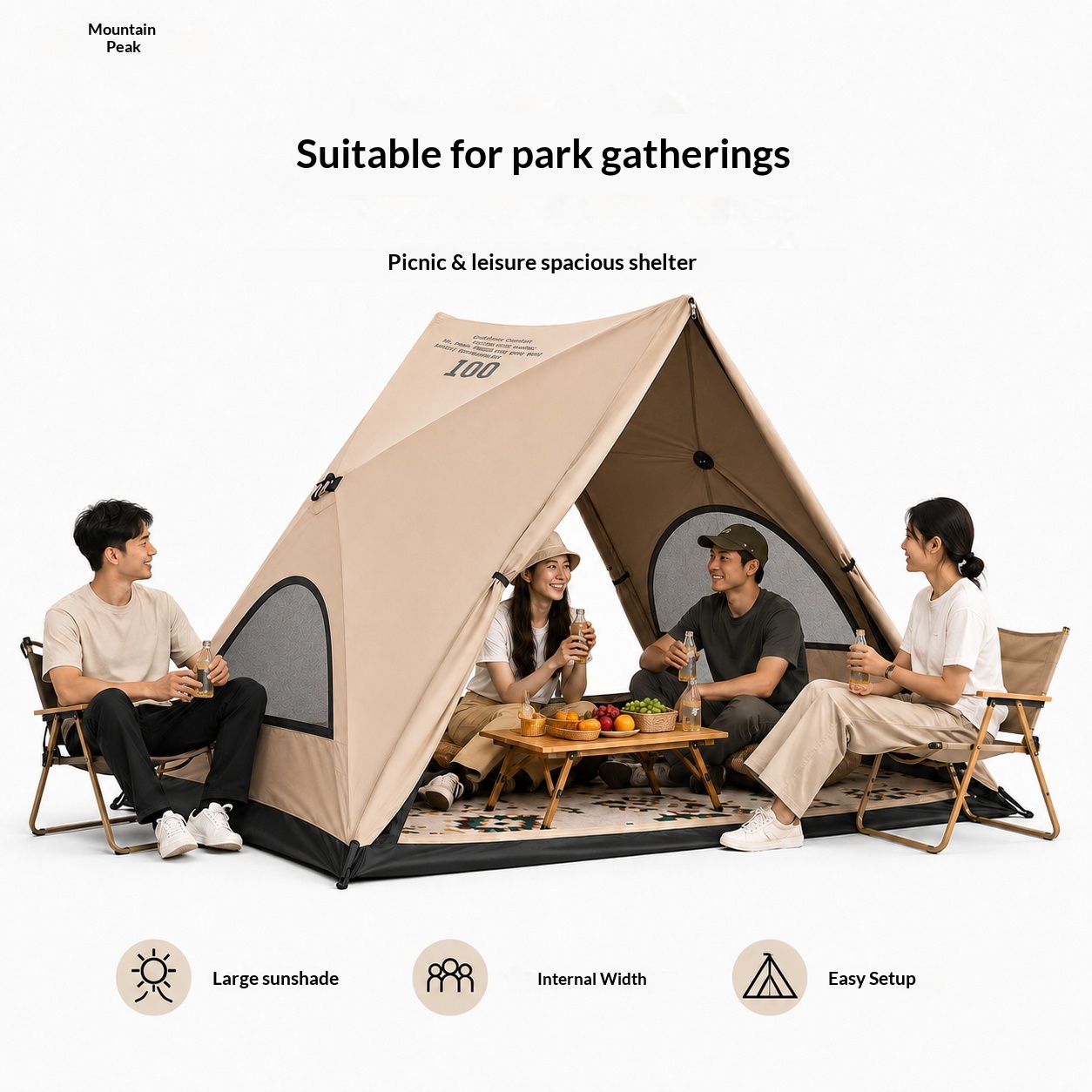 Camping Cooking Tent - Automatyczna namiotowa trójkątna chatka, namiot kempingowy,