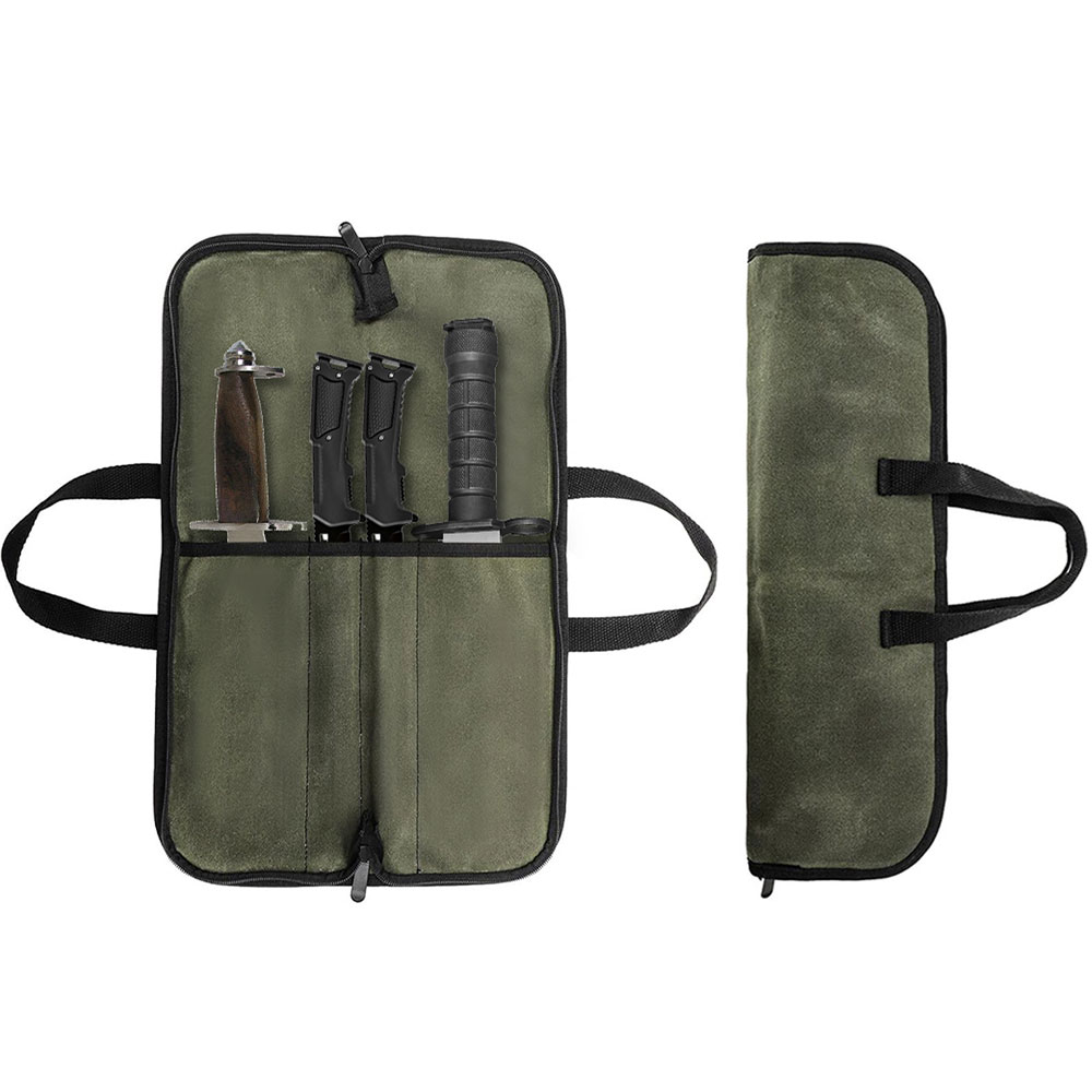 Camping Cooking Multi Tool - Torba na noże z woskowanego płótna,