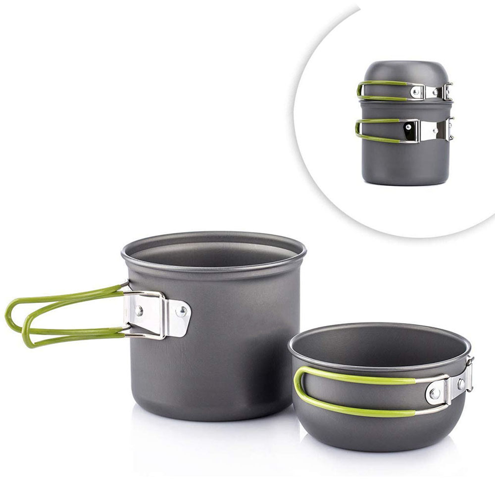 Camping Cooking Gear Set - Ultralekkie garnki kempingowe Zestaw naczyń przenośnych