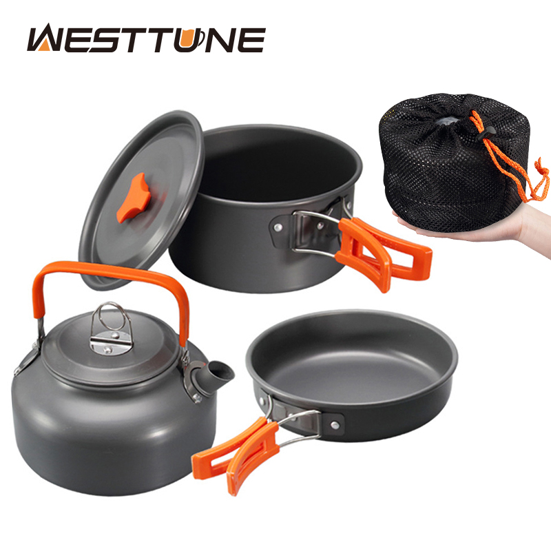 Camping Cooking Books - WESTTUNE Zestaw naczyń kempingowych Aluminiowy przenośny