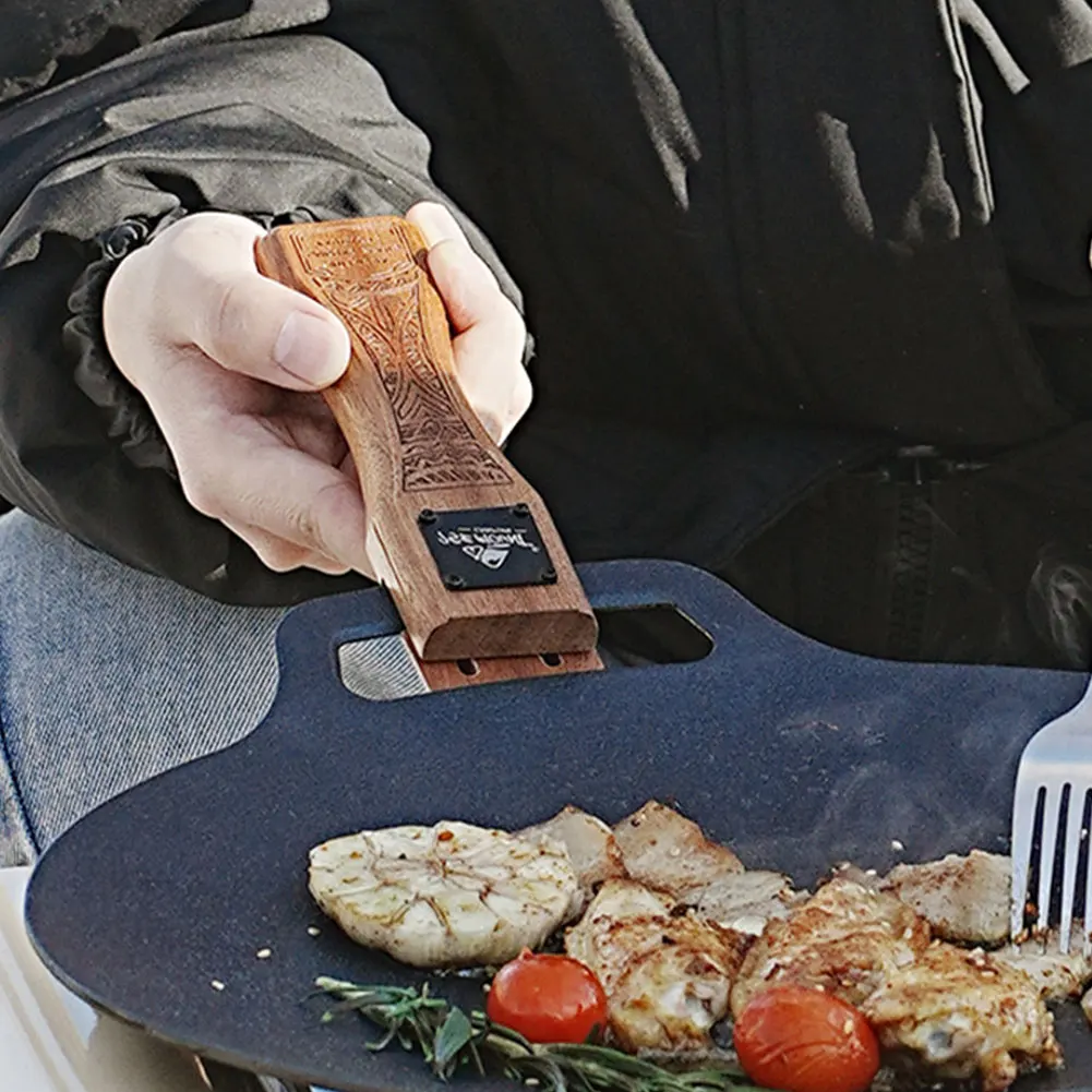Camping Cooking Hob - Uchwyt do patelni grillowej z naturalnego