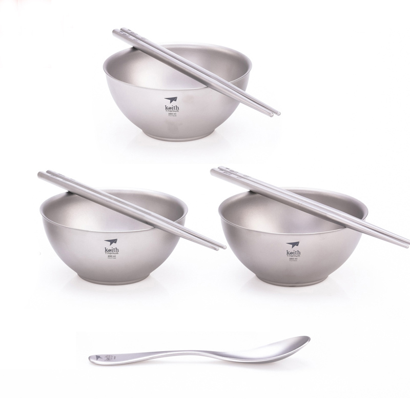 Camping Cooking Gifts - Zestaw do gotowania Keith, tytanowa misa,